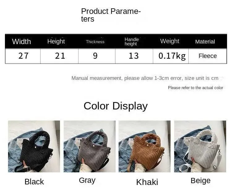 Designer-Tasche 2023 Nische Corduroy Bucket Neue Herbst- und Wintermode Cross Body Umhängetasche Süß Vielseitiger Plüsch_voghion.com