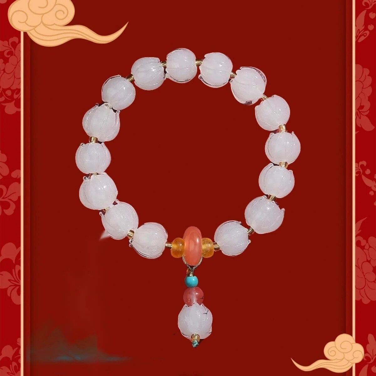 Neuer Tempel im gleichen Stil Dushan Lila Glas Lotus Hand Strang Eisklares Glas Lotus Hand Strang Erwachen Löwe Kulturspiel Hand Strang_voghion.com