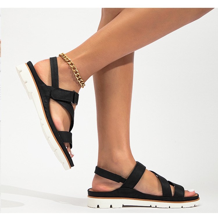 Strandsandalen, bequeme, atmungsaktive und vielseitige Römersandalen, Sandalen mit dicker Sohle_voghion.com