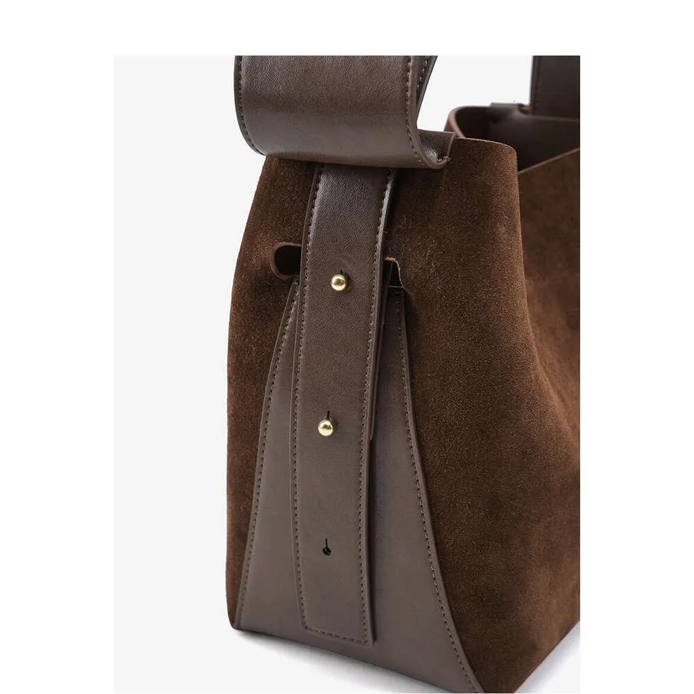 LA FESTIN Original Femmes 2024 Nouveau Seau En Daim Décontracté Sacs À Main Épaule Bandoulière Sac D'hiver_voghion.com