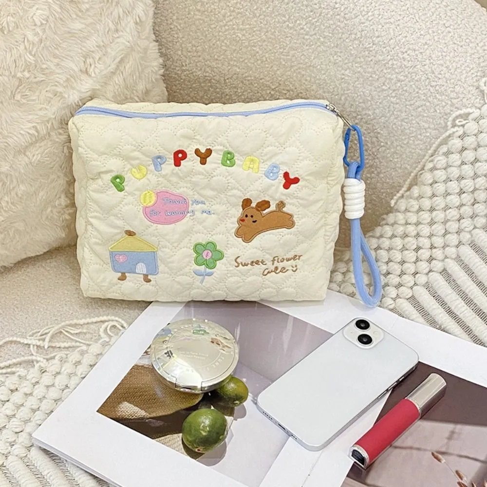 Cute Cartoon Print Makeup Cotton Large Capacity Storage Bag Cosmetic Organizer Pencil Case Toiletry Handbag_voghion.com