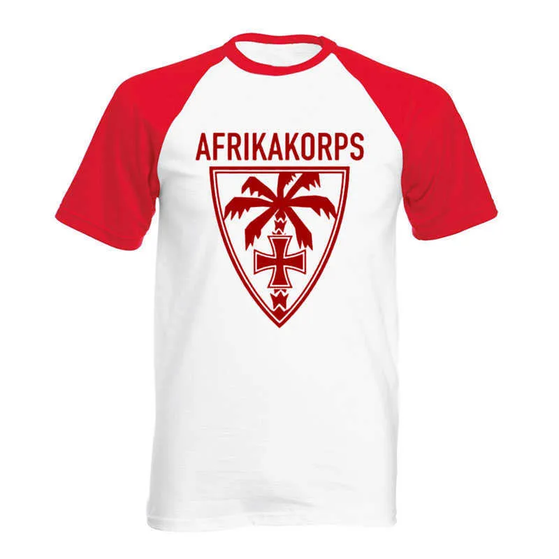 est T Shirts Férfi Maglietta Afrika Korps Palm Wehrht Deutschen Heeres Gruppe Dak raglan rövid ujjú póló 210706_voghion.com