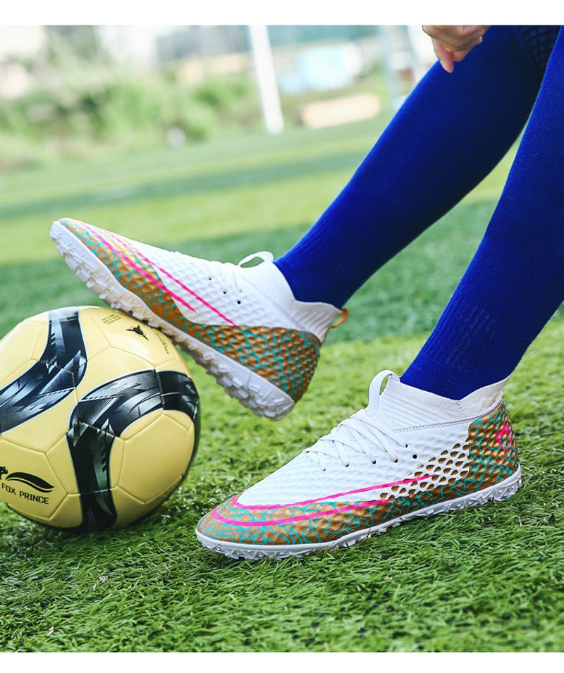 Scarpe da calcio lunghe AG bicolore Yuanyang di grandi dimensioni transfrontaliere, unghie rotte, scarpe da corsa sportive per studenti adulti_voghion.com