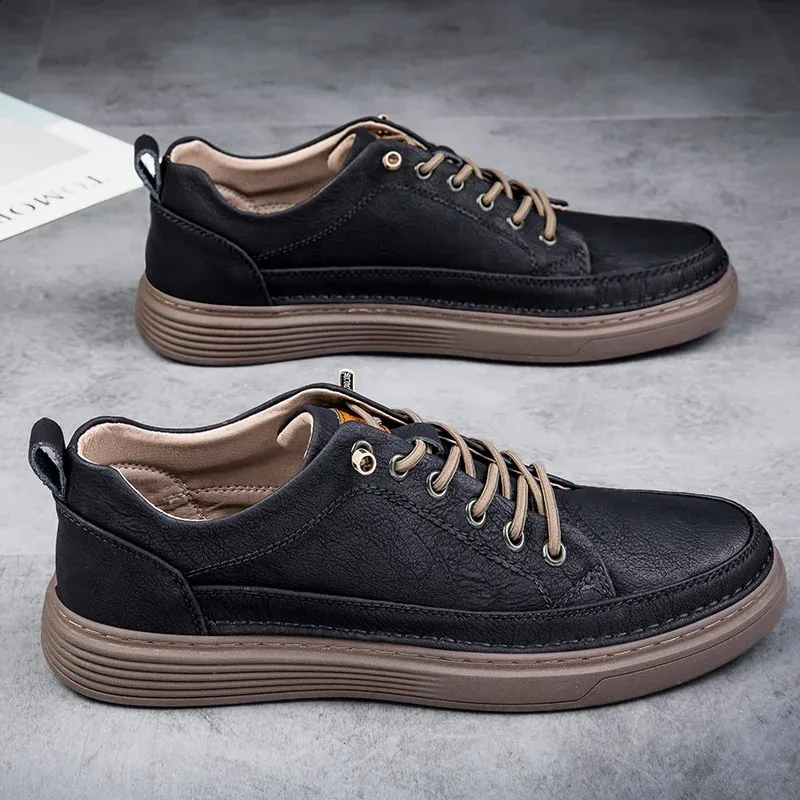 Abnkarwin Homens Couro Casual Sapatos Baixos Clássico Moda Primavera Verão Outono Inverno Tamanho Grande 47 240702_voghion.com