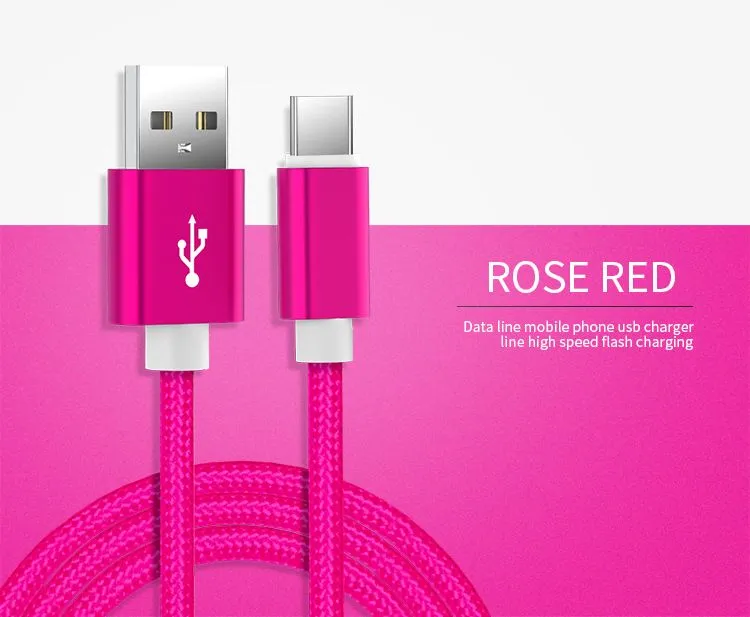 Suitable For Samsung S8 S10 S11 Note 10 Htc Android Mobile Phone High-speed Type C Data USB Micro Fast Adapter Nylon_voghion.com