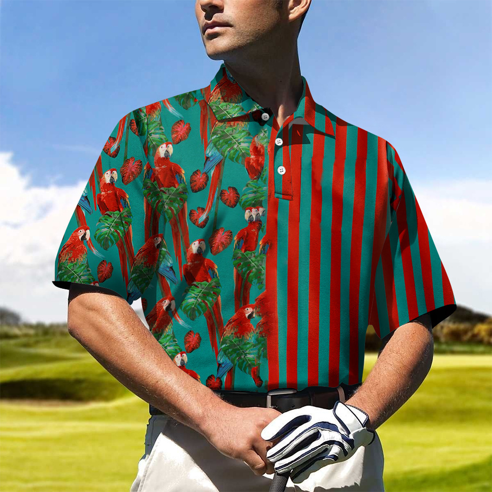 Men's Clothing Hot Sale Hawaiian Men's Shirt Striped Print Short Sleeve Shirt Men's Casual Daily Shirt Polo Shirt_voghion.com