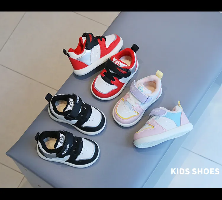 Toddler Shoes Baby Kids Winter Cotton Casual Sneakers Thick Warm Anti-slip First Step Footwear Cutefeet Trainers For_voghion.com