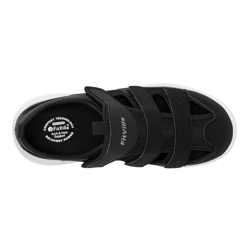 FitVille Herrsandaler Breddade Diabetes Herr Fritidsskor Lätta för Plantar Fasciitis Bågstöd Lindring Smärta_voghion.com