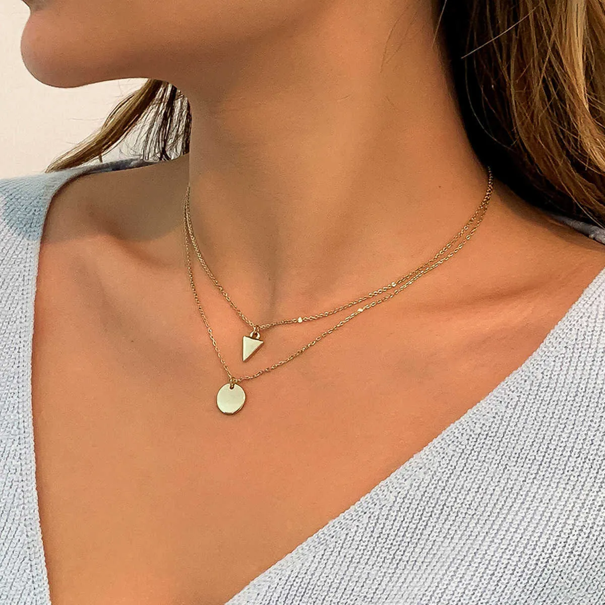 Collane Vintage Boho Oro Colore Multistrato Choker Collana Pendente Piuma per Donne Gotico Retro Encanto Collo_voghion.com