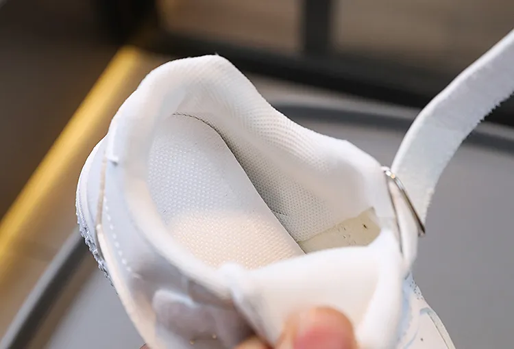 Students Tennis Sneakers Kids Spring Autumn Boys Girls Sports Happysteps Casual Board Leather Soft Soled Children White_desvips.com