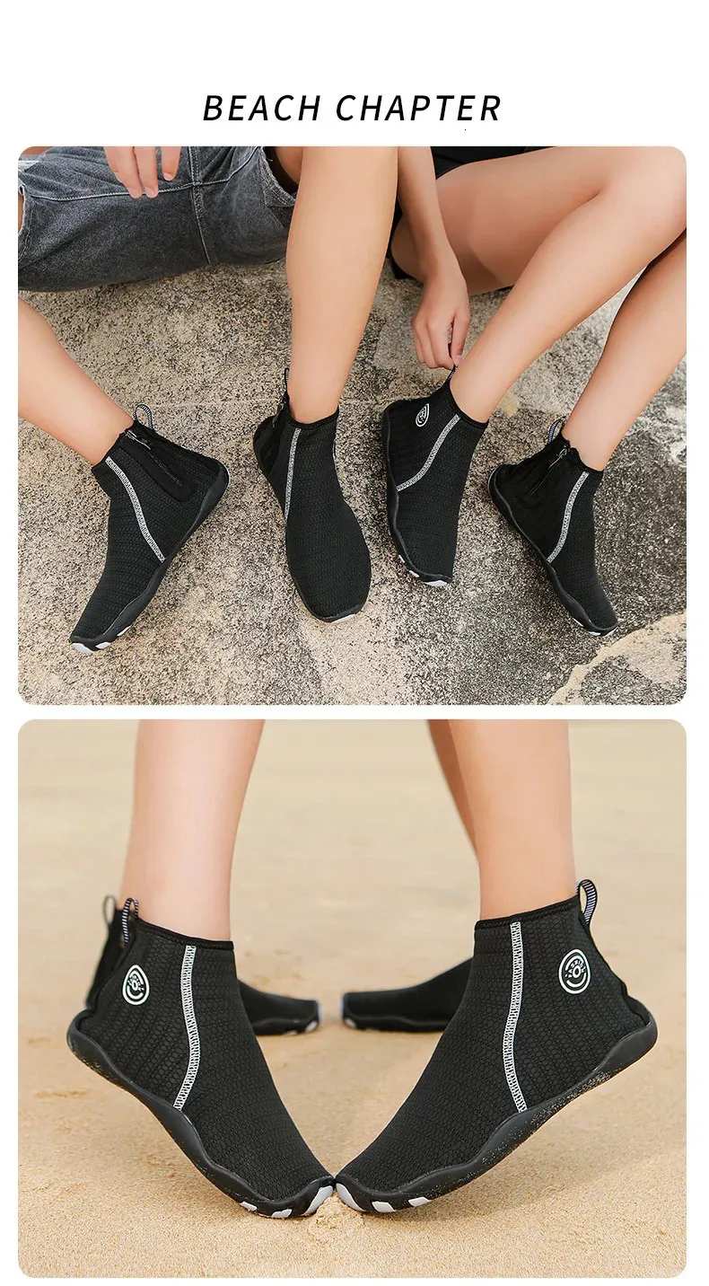 Zapatos de agua para hombre, calcetines de buceo para mujer, caña alta, descalzos, sandalias de playa, calzado acuático, zapatillas de vadeo con drenaje, para surfear y pescar_voghion.com