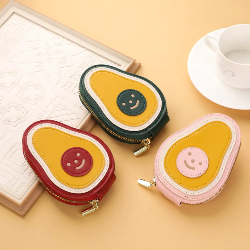 Portafoglio mini in pelle PU con 9 tasche, motivo: avocado, grande capacità, porta carte d'identità da donna_voghion.com