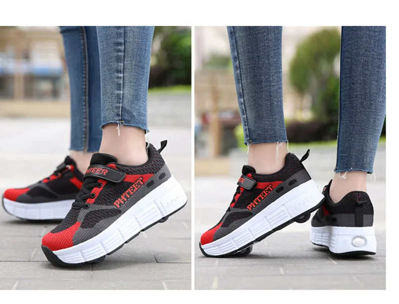 New Kids 2 Wheels Roller Skates Sneakers Skati Outdoor Blade Retractable Flyi Shoes Child Girl Boys Breathable_voghion.com
