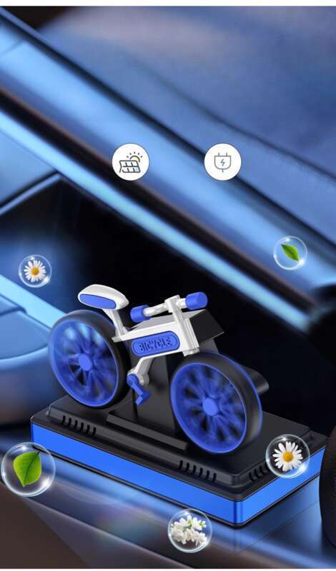 Car Mounted Solar Powered Rotating Creative Interior High-end Decoration Men's Center Console Bicycle Ornament Solid_voghion.com