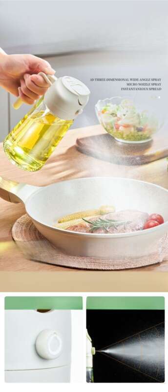 Oil Can Kitchen Household Glass Pouring Dual-use Air Fryer Spray Bottle Automatic Opening And Closing Oil Pot_voghion.com