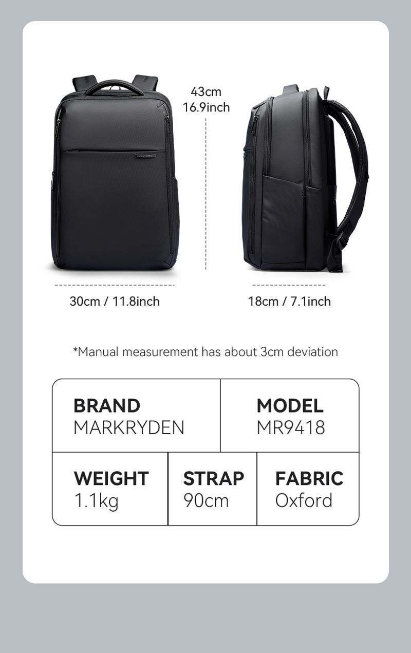 MARK RYDEN Erkekler Ykk Fermuar İş Seyahat Sırt Çantası 15.6 inç Dizüstü Bilgisayar Zaino Uomo adam sırt çantası seyahat için uyar_voghion.com