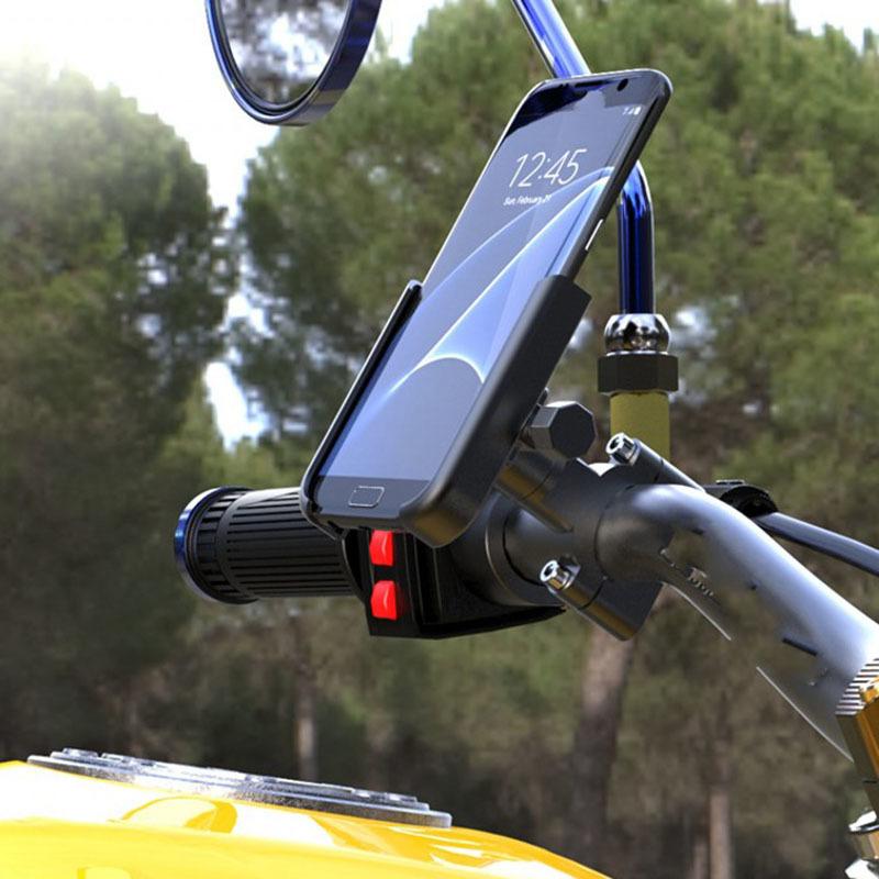 Support de téléphone portable universel en alliage d'aluminium pour vélo, support de guidon de moto, support de téléphone portable antidérapant_voghion.com
