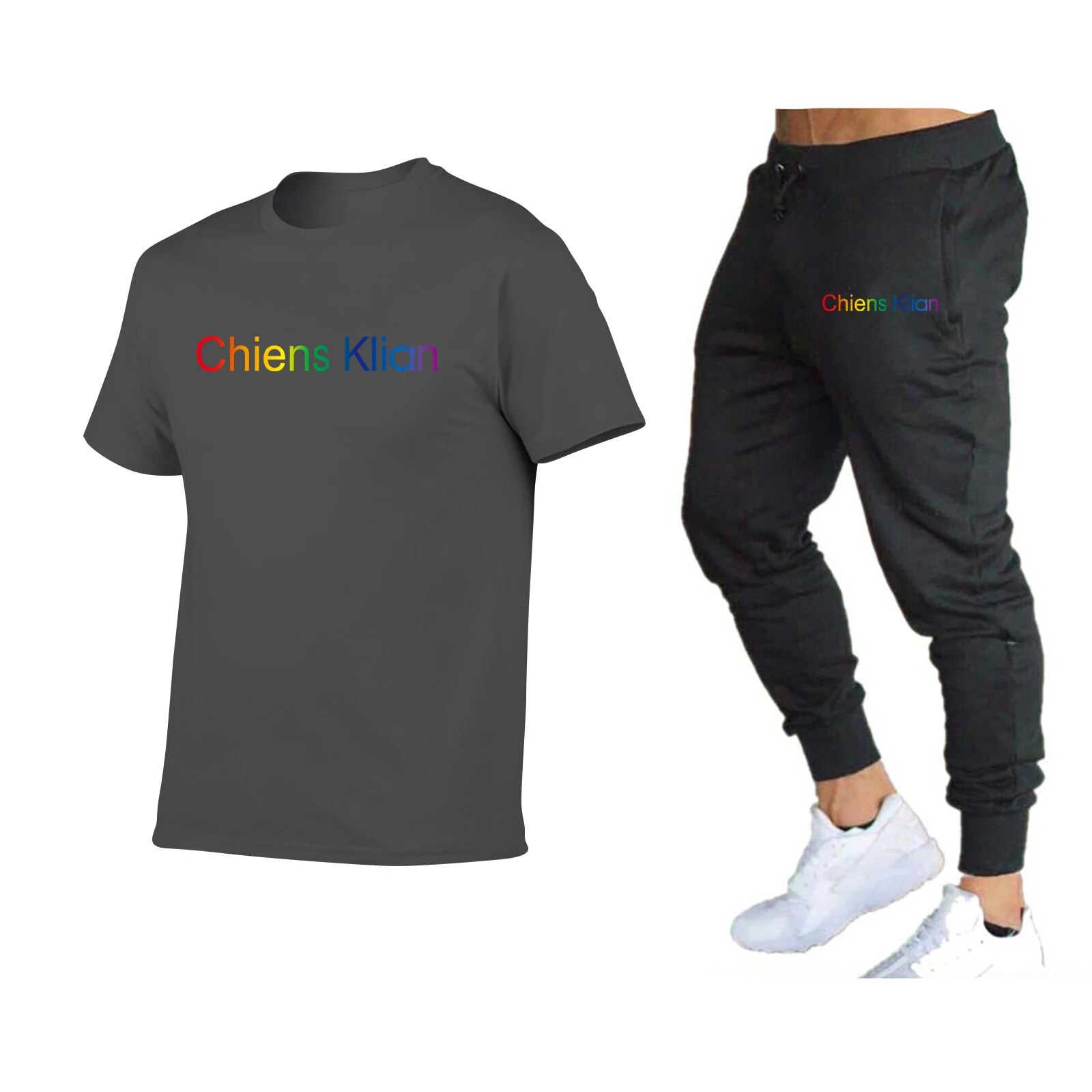 Costume de Jogging décontracté à manches courtes pour hommes, costume de course, d'entraînement, de sport, de loisirs, confortable et respirant, nouvelle collection_voghion.com