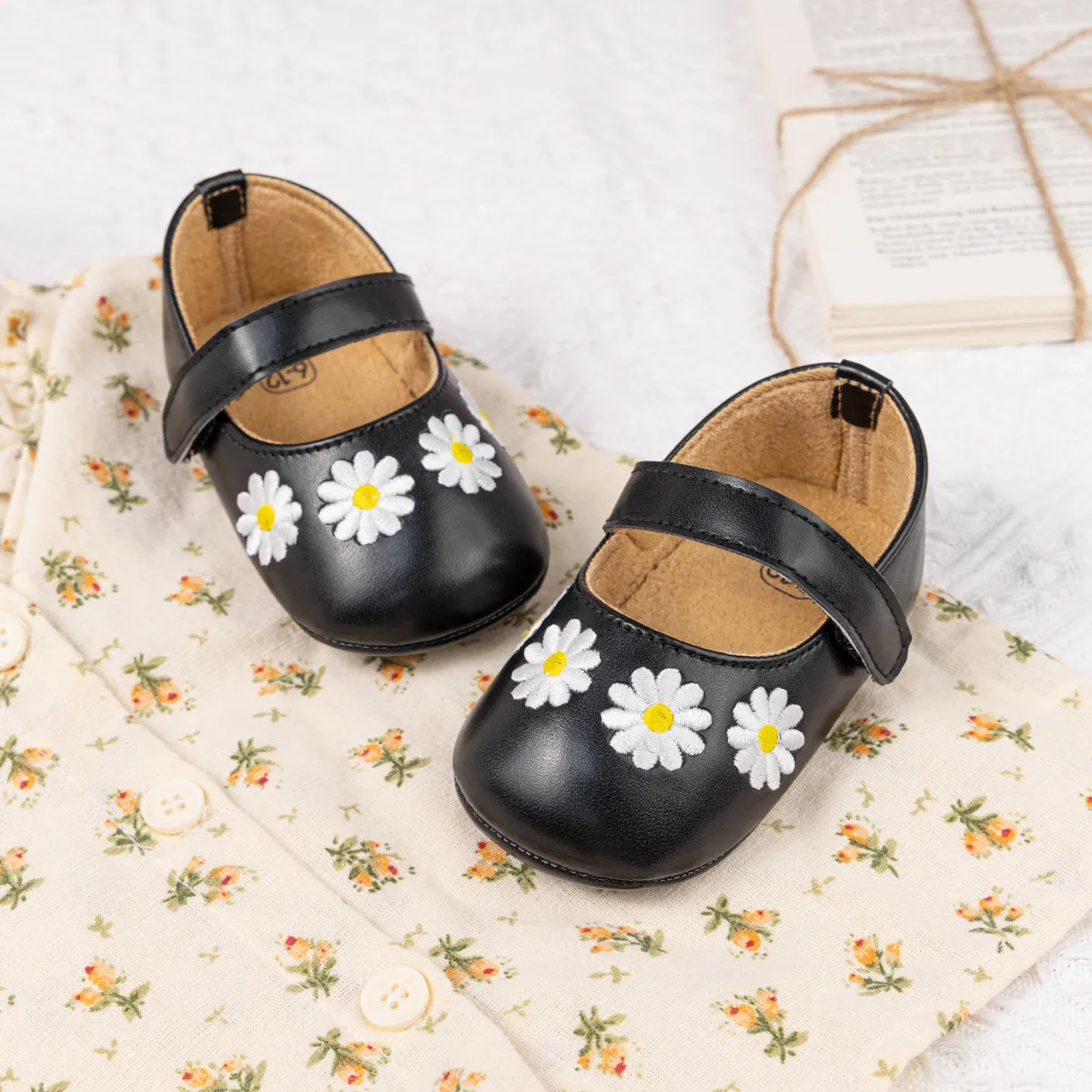 Papuci de balet antiderapanți pentru fete, din piele PU, talpă din cauciuc, casual, pentru sugari, pantofi de nuntă pentru rochii de prințesă, 0-18 luni, pentru nou-născuți_voghion.com