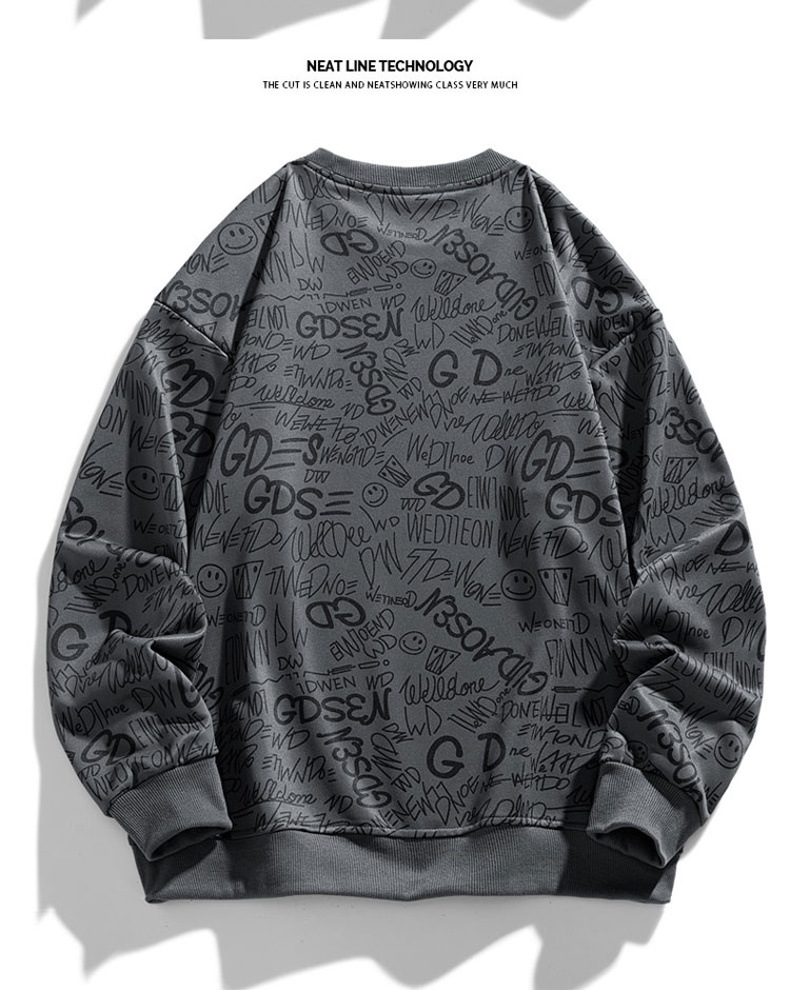 Nuovi abiti sportivi e per il tempo libero da uomo 2024 primavera e autunno marchio di tendenza Felpa girocollo a maniche lunghe alla moda in stile coreano con lettere intere_voghion.com