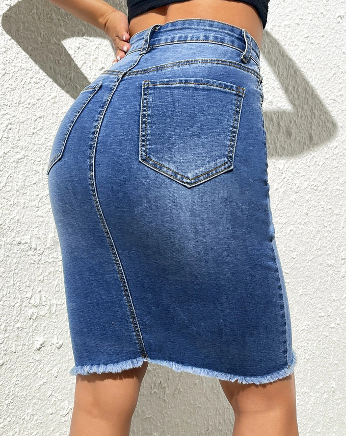 Damesmode rok met wasrand, slanke rok_voghion.com