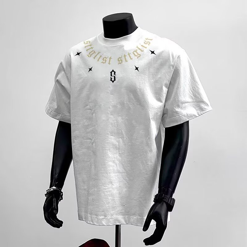 Men’s Clothing Short Sleeved Sports Loose Simple Casual T Shirt Round Neck Top