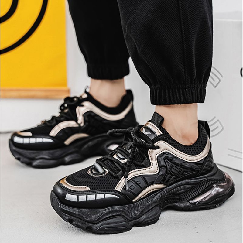 Daddy men 2024 autumn and winter new fashion ins thick sole increase casual sports shoes_voghion.com