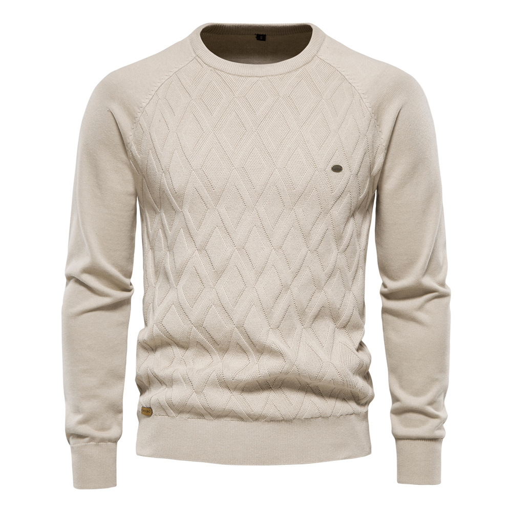 Suéter del color sólido del jersey de los hombres del suéter del algodón de los hombres de la ropa del hombre para los hombres