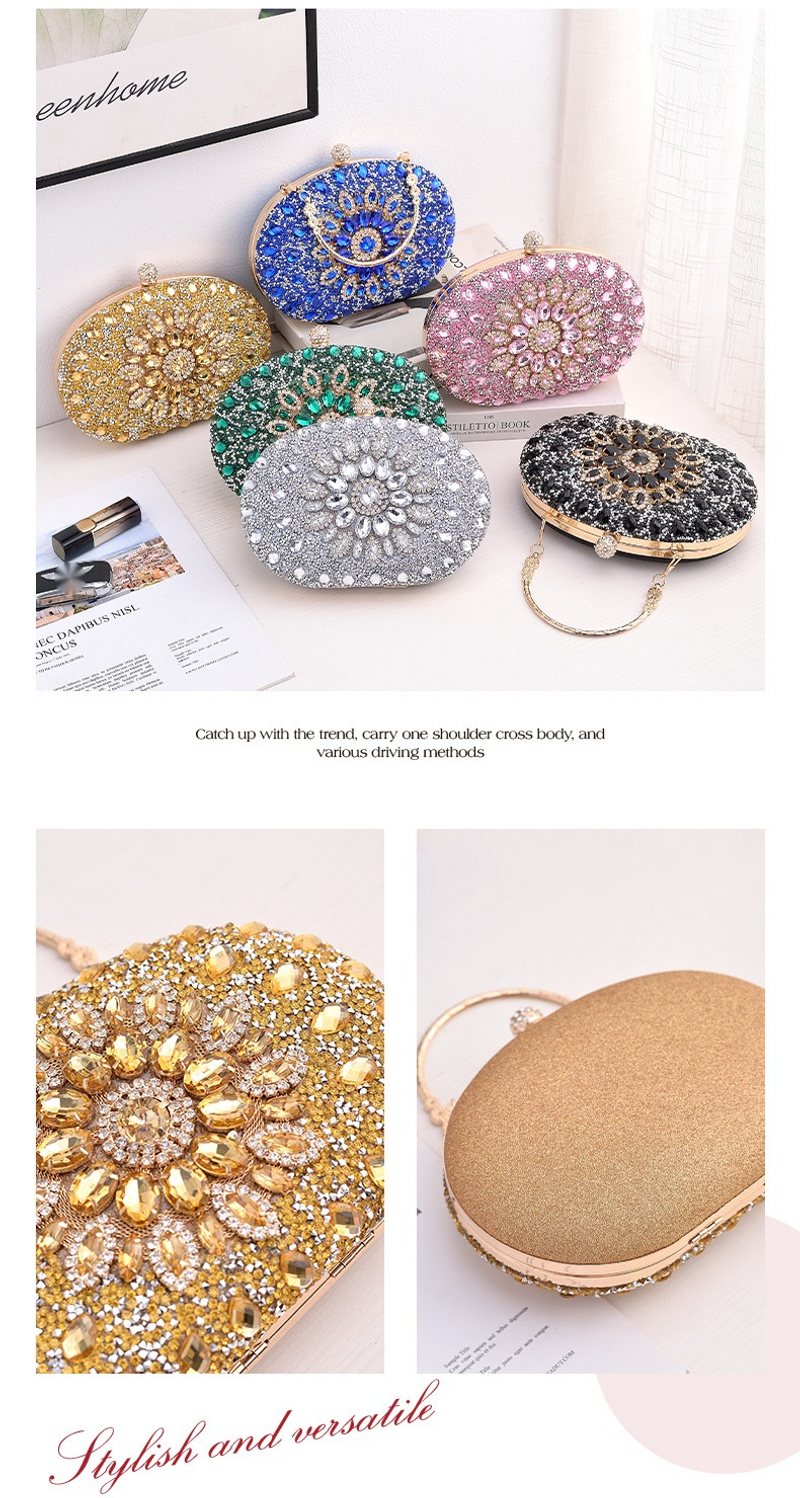 Popular Suower Fashionable Banquet Handbag Evening Dress Dia Set European And American Party Bag_voghion.com