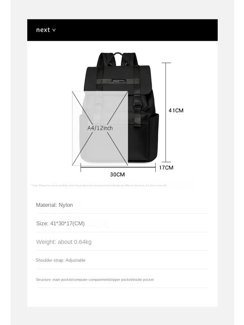 Dräieckeg zesummeklappbar Schoultasch Trendy Casual Grousskapazitéit Reesrucksak_voghion.com
