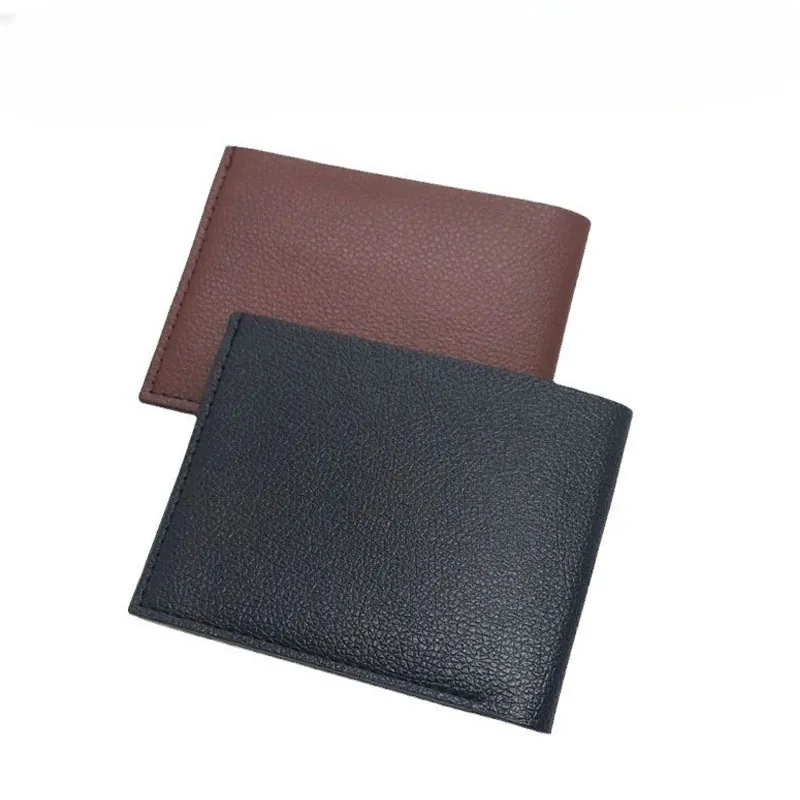 Mode für Männer Kurze PU Leder Einfache Feste Farbe Dünne Männliche Kreditkarteninhaber Kleine Geldbörsen Business Faltbare Brieftasche_voghion.com