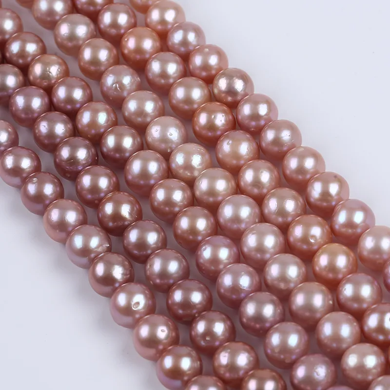 Chains 9-10mm Different Colors Edison Round Shape Freshwater Pearls Strand Wholesale_voghion.com