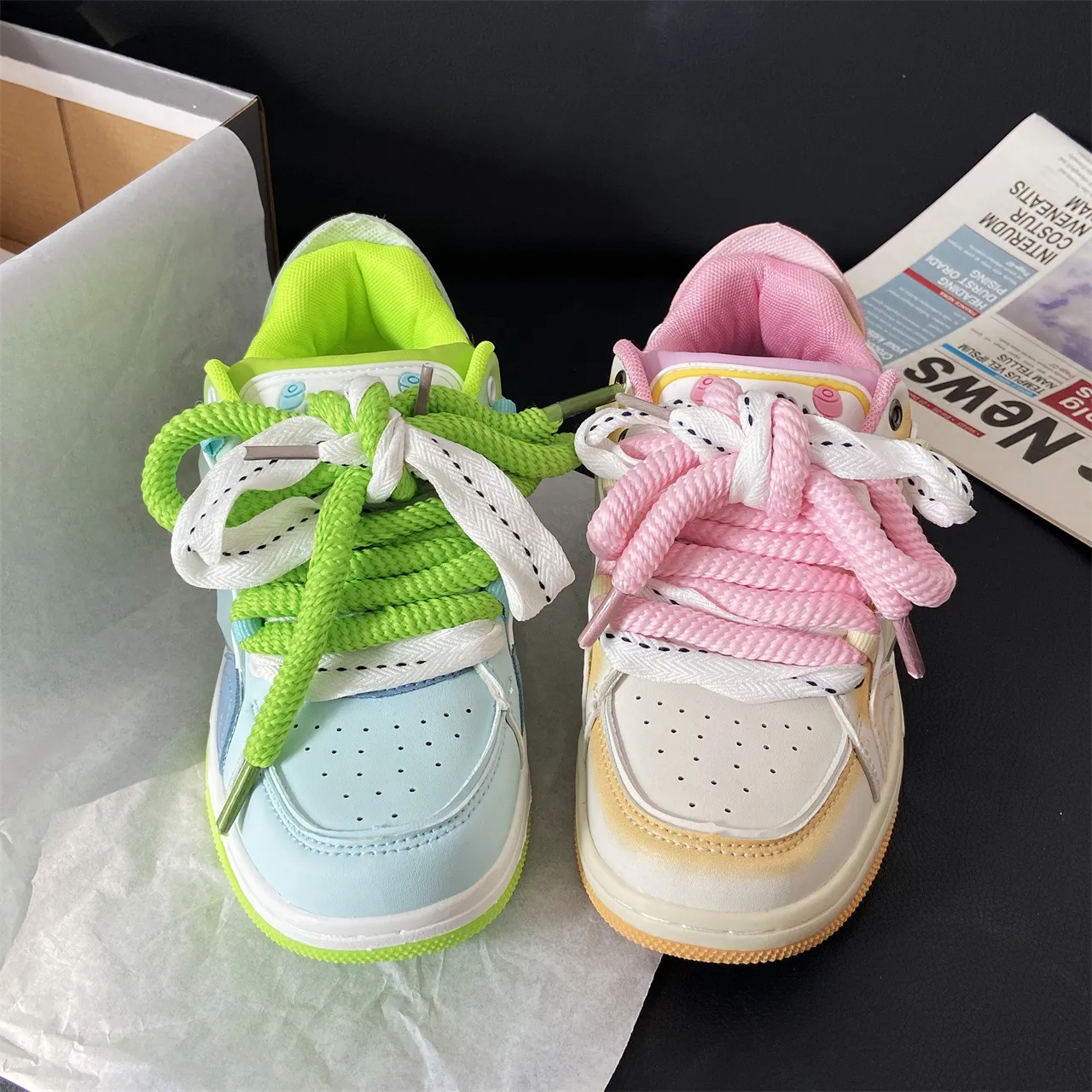 Versatile Flat Bottomed Casual Mandarin Duck Color Matching Sports Shoes With Mesh For Comfortable Breathable Fashion_voghion.com