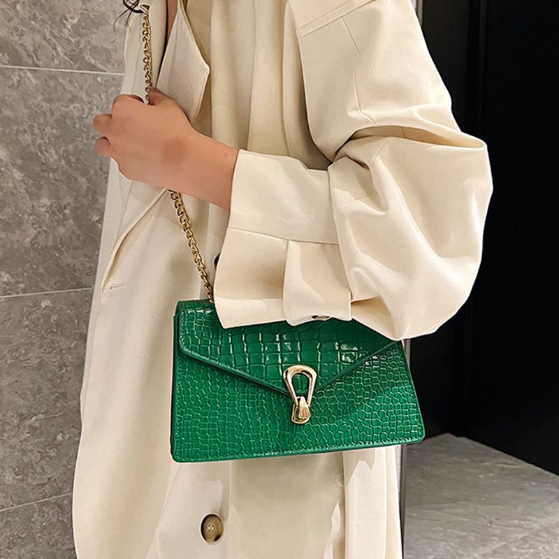 Krokodil Muster Schulter Taschen Für Frauen Mode Ketten Squre Tasche Geldbörse Weiblichen Pu Leder Crossbody Handtasche_voghion.com