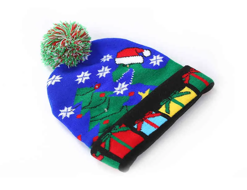 hats Scarves Sets Ball Caps Led Knitted Beanie Light Up Illuminate Warm Hat For Kid Adults Year Christmas Decoration_voghion.com