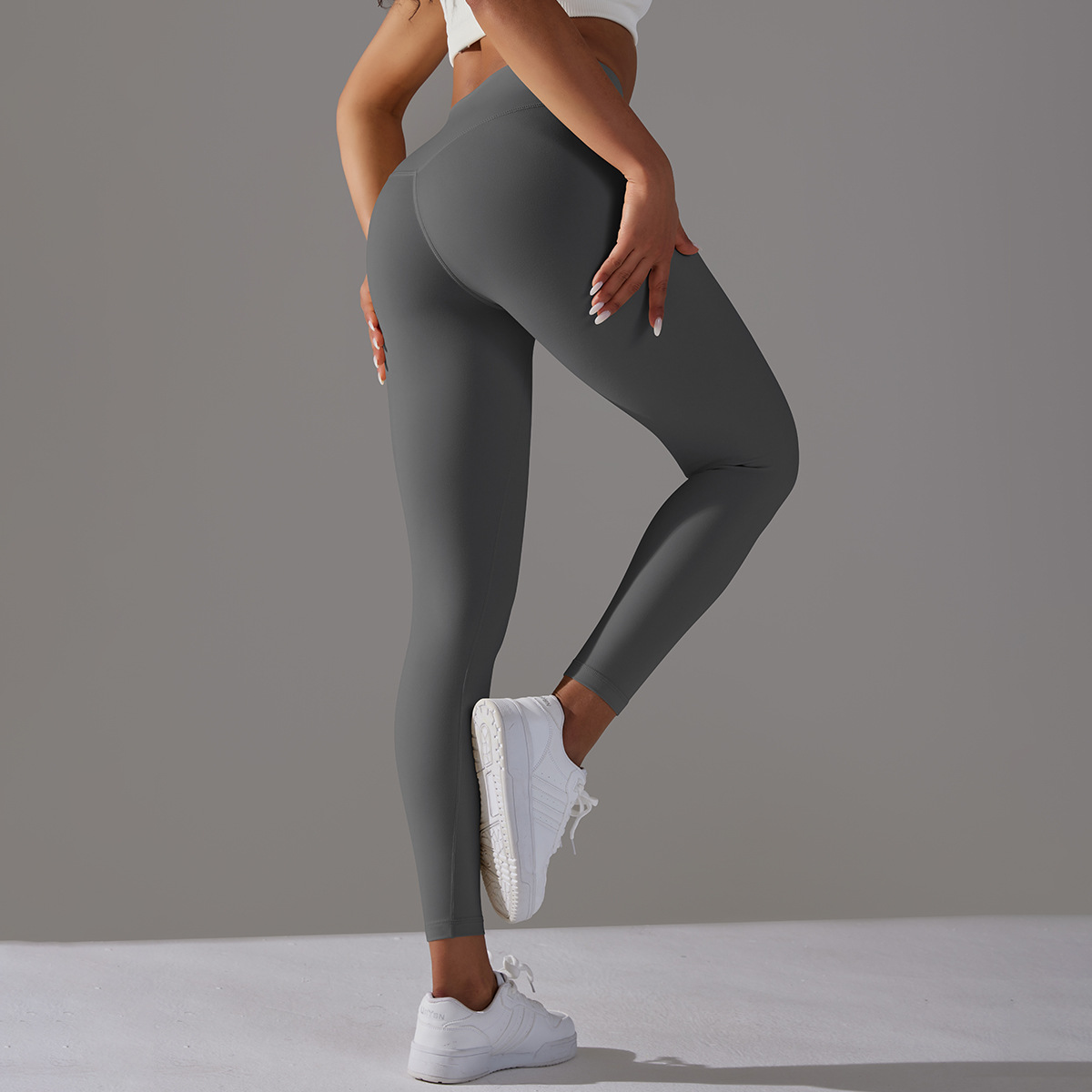 Women's high waist sports tights plus thick velvet nude yoga pants to lift hips and thin abdomen fitness pants
