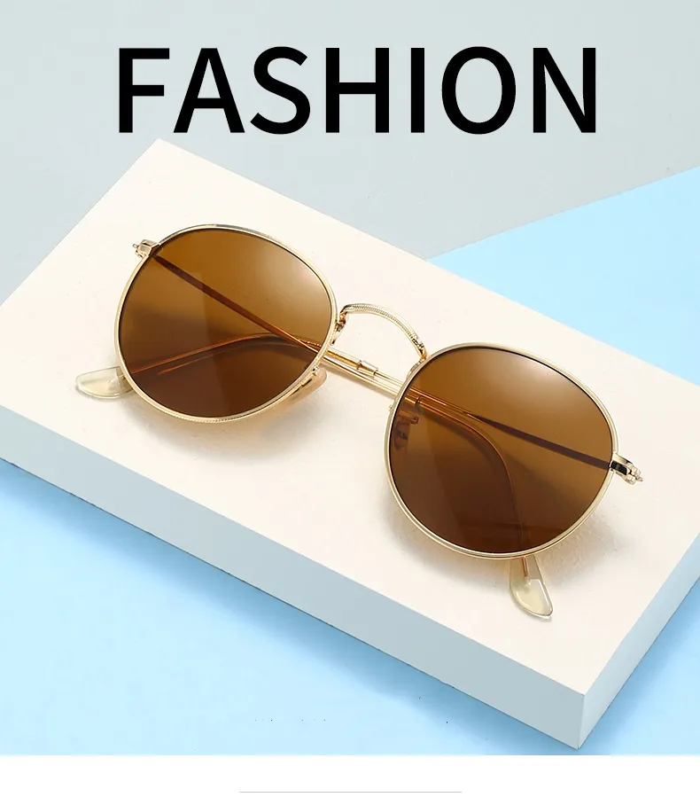 Men's Retro Designer Sunglasses Metal Frame Classic Eyewear_voghion.com