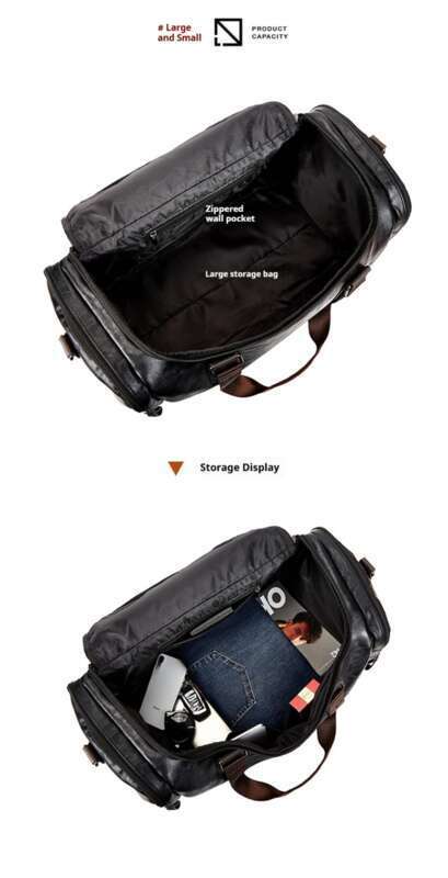 Borsa da uomo di alta qualità, borsa da fitness, borsa a tracolla, borsa da uomo, borsa da viaggio in pelle PU di grande capacità_voghion.com