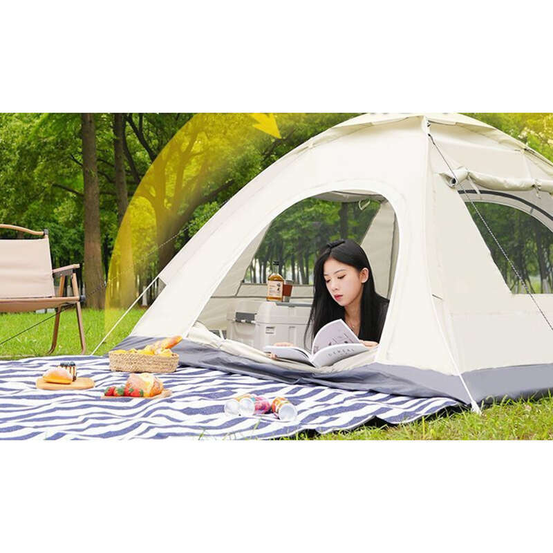 Utendørstelt for 2 personer med fortykket utstyr, bærbar og automatisk pop-up, 3-4 personers camping utendørs, regntett_voghion.com