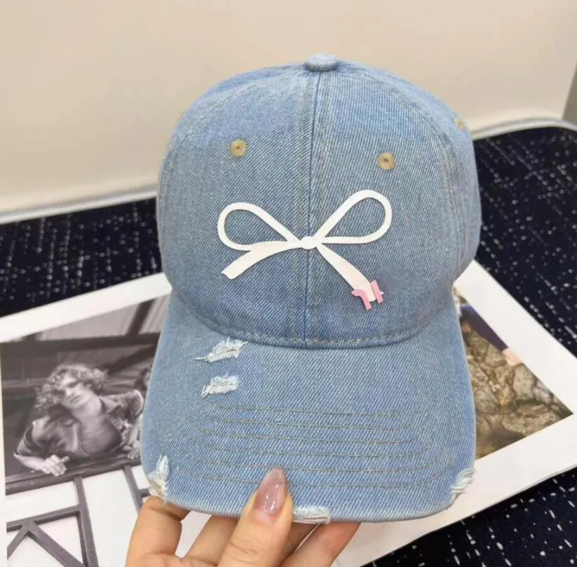 Casquette de baseball en denim avec nœud papillon pour homme et femme, chapeau seau, casquette de baseball, casquette d'été, bonnet de haute qualité_voghion.com