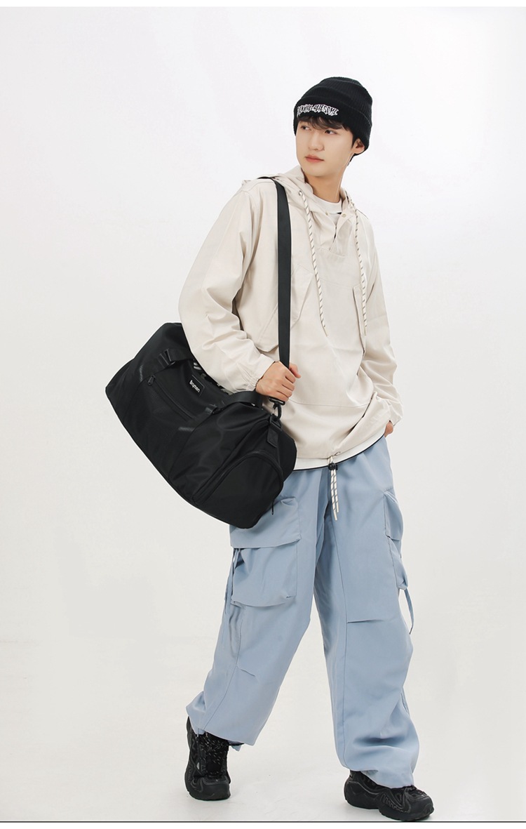 Men's and women's wet dry separation fitness bag, outdoor travel with shoe compartment luggage bag, can be used as a lever handbag_voghion.com