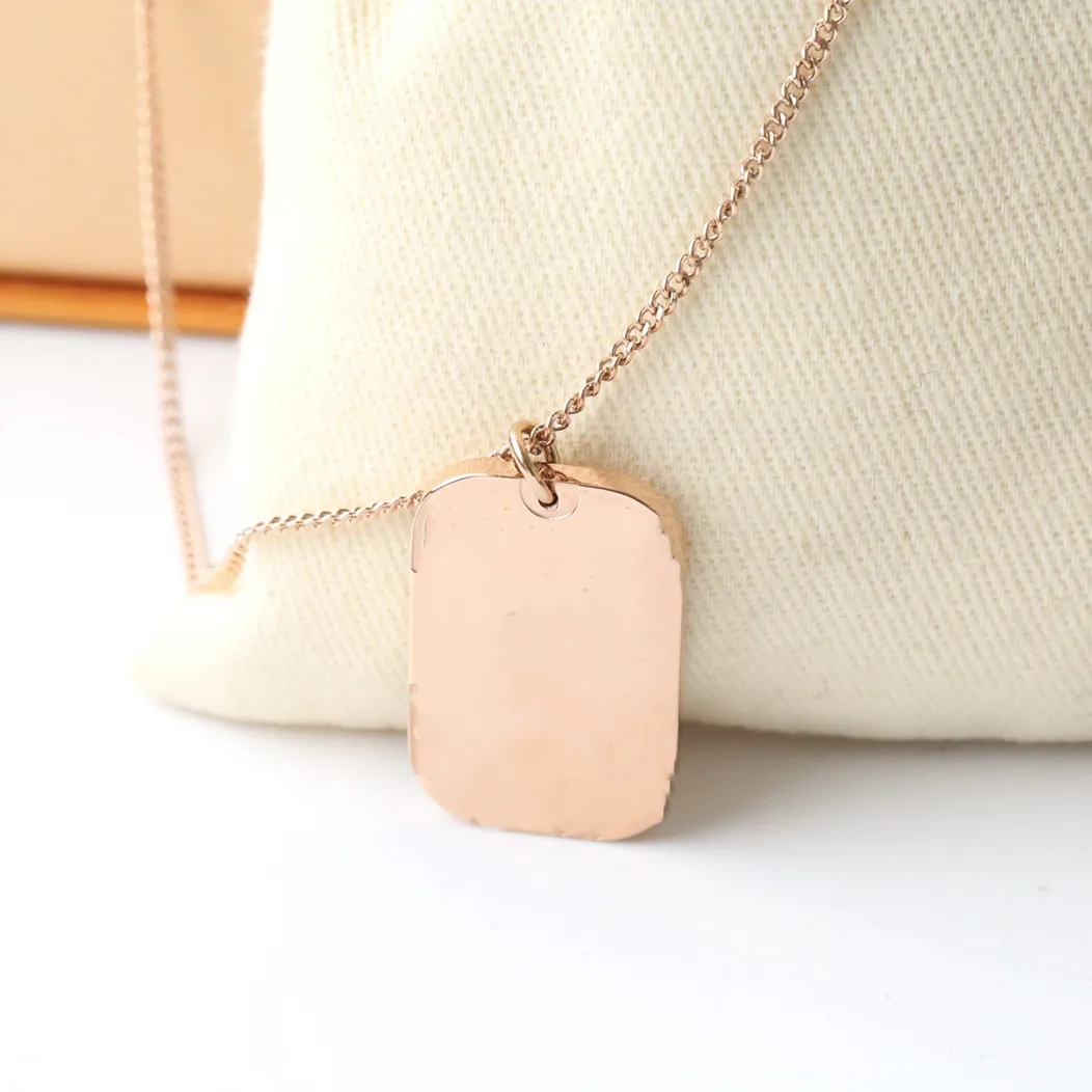 Edelstahl-Beschichtung mit echtem Gold für die Liebe Halskette Doppelt geometrisch karierte Halsketten_voghion.com