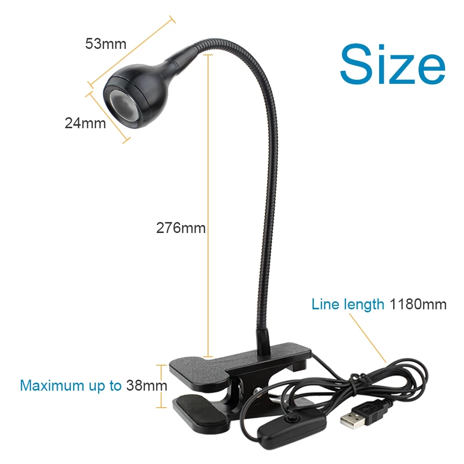 USB Power Supply Desk Lamp with Clip Holder Rechargeable USB Led Table Lamp Flexible Foldable Eye Protection Reading Book Lights_voghion.com