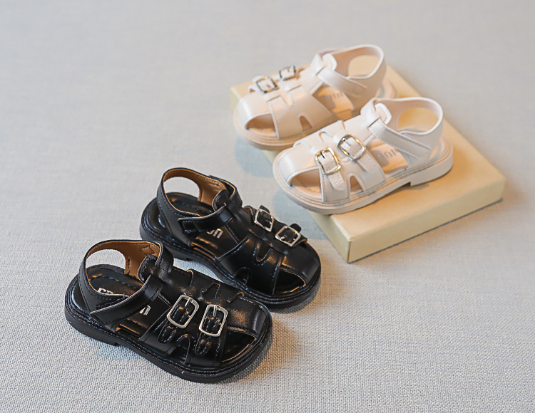 Sandali baotou estivi per bambini, modello Mother&Kids, modello retrò, tinta unita, da spiaggia_voghion.com