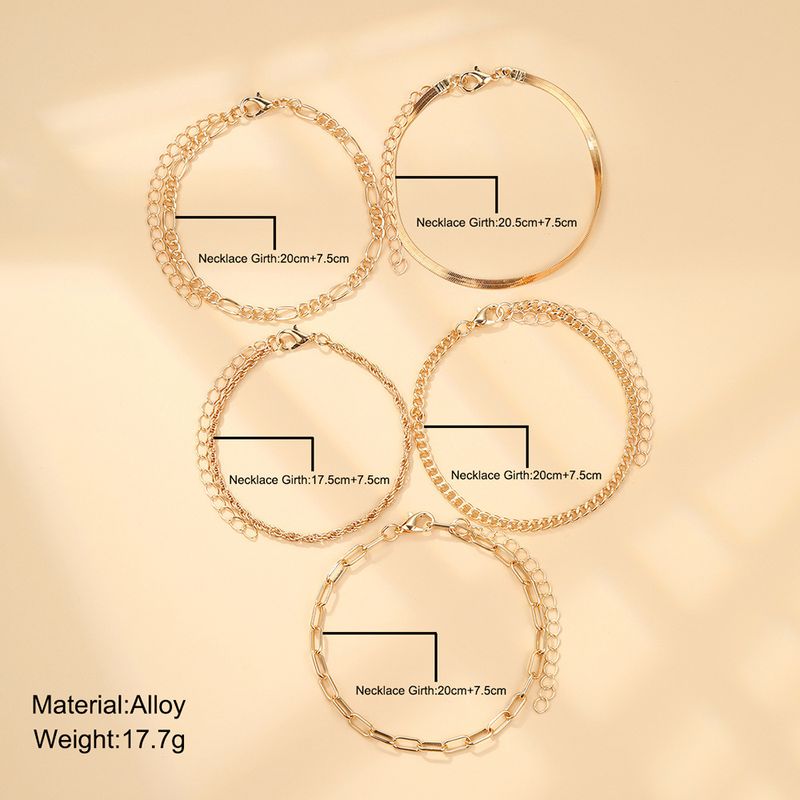 Boheemse minimalistische hand sieraden metalen dames set 6 multi layer ketting eenvoudige armband_voghion.com