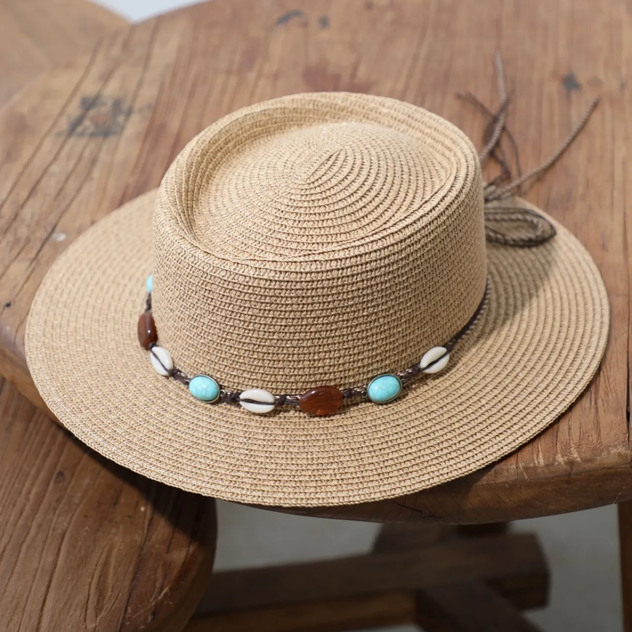 Berets Bohemia Style Summer Flat Top Sun Hat Women Big Head Beach Cap Holiday Sunshade Sunscreen Straw_voghion.com