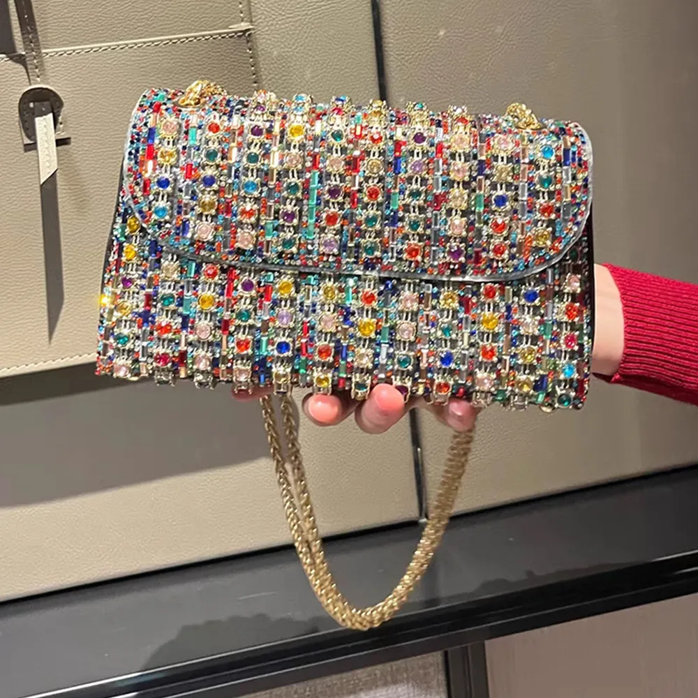 Bling Strass Dames Avondtassen En Handtassen Designer Schoudertas Glanzende Kristallen Clutch Portemonnee_voghion.com