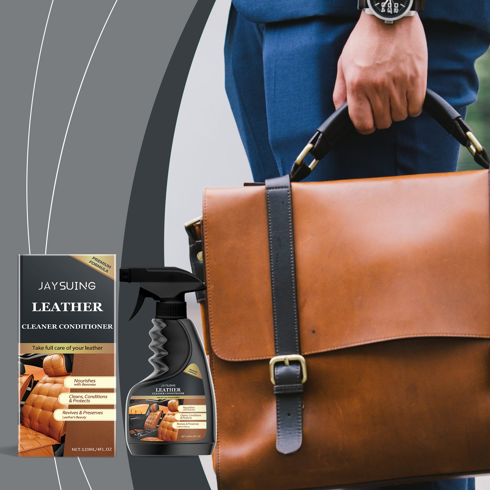 Jaysuing Leather Care Agent Furniture Leather Bag Sofa Car Seat Cleaning Decontamination Leather Cleaner_voghion.com