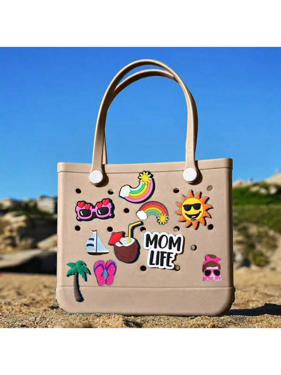 Nieuwe zomerse waterdichte, wasbare, kantelbestendige en duurzame open draagtas van EVA-rubber met extra grote inhoud, geschikt voor boodschappen._voghion.com