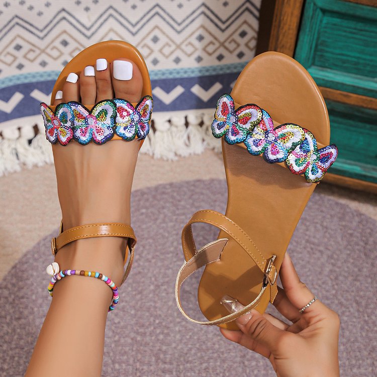 sandali da donna stile vacanza leggeri farfalla grandi dimensioni scarpe da spiaggia_voghion.com